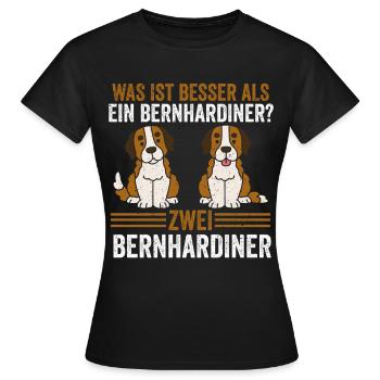 Zwei Bernhardiner Hund Bernhardiner - Frauen T-Shirt - Schwarz - Vorne - AI Model Female 172 dark (172cm)