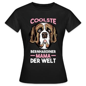 Bernhardiner Bernhardiner Mama - Frauen T-Shirt - Schwarz - Vorne - AI Model Female 172 dark (172cm)