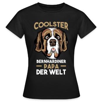 Bernhardiner Bernhardiner Papa - Frauen T-Shirt - Schwarz - Vorne - AI Model Female 172 dark (172cm)