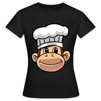 Koch Köche Affe Hobbykoch Kochkunst Küche - Frauen T-Shirt - Schwarz - Vorne - AI Model Female 172 dark (172cm)