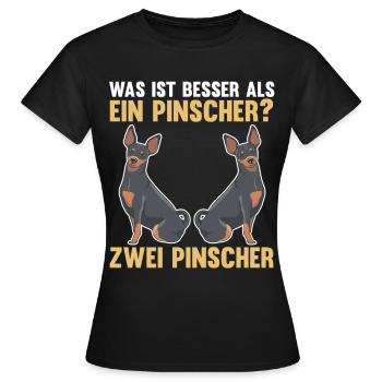 Zwei Pinscher Hund Pinscher - Frauen T-Shirt - Schwarz - Vorne - AI Model Female 172 dark (172cm)