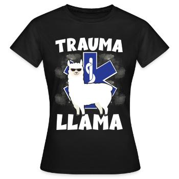 Trauma Llama Sanitäter Rettungsdienst - Frauen T-Shirt - Schwarz - Vorne - AI Model Female 172 dark (172cm)