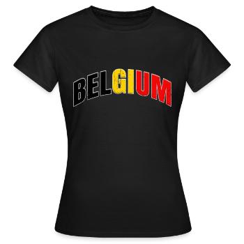 Belgique - T-shirt Femme - noir - Devant - AI Model Female 172 dark (172cm)