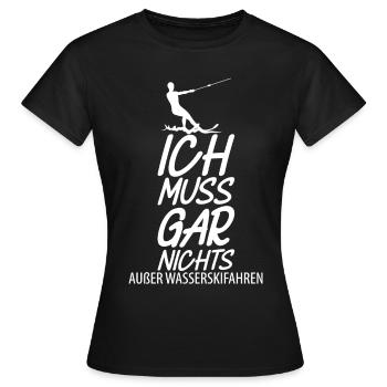 Wasserskier Wasserski Wasserskifahrer - Frauen T-Shirt - Schwarz - Vorne - AI Model Female 172 dark (172cm)