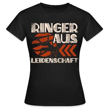 Ringen Ringer aus Leidenschaft - Frauen T-Shirt - Schwarz - Vorne - AI Model Female 172 dark (172cm)