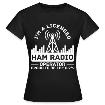 Licensed Ham Radio Operator Proud Amateur Radio - Women's T-Shirt - black - Front - AI Model Female 172 dark (172cm)