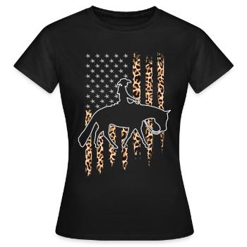 Pleasure Pferd & Westernreiterin Westernreiten - Frauen T-Shirt - Schwarz - Vorne - AI Model Female 172 dark (172cm)