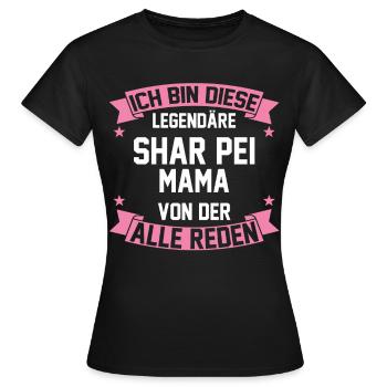 Shar Peimama Shar Pei Mama - Frauen T-Shirt - Schwarz - Vorne - AI Model Female 172 dark (172cm)