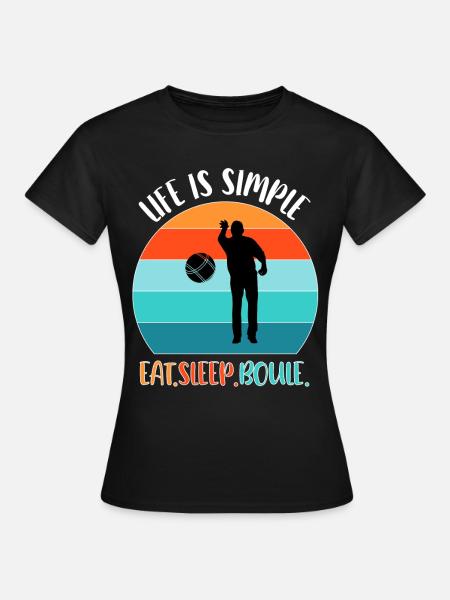Boule Petanque Boccia Boules - Dame-T-shirt - sort