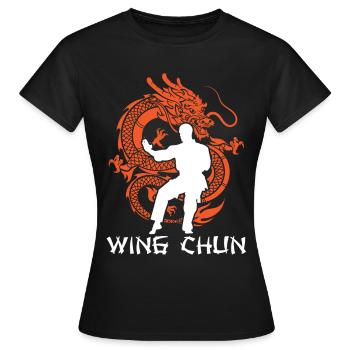 Wing Chun Drache Kämpfer - Frauen T-Shirt - Schwarz - Vorne - AI Model Female 172 dark (172cm)