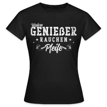 Pfeife Wahre genießer rauchen Pfeife - Frauen T-Shirt - Schwarz - Vorne - AI Model Female 172 dark (172cm)
