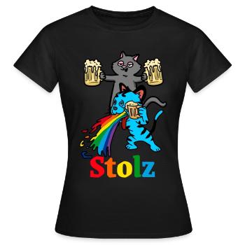 Stolz Kater Abfeiern kotzen saufen Party Feier - Frauen T-Shirt - Schwarz - Vorne - AI Model Female 172 dark (172cm)