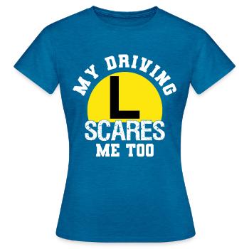 Learner driver Driving school Driving licence Novice driver - Women's T-Shirt - antique blue sapphire heather - Front - AI Model Female 172 dark (172cm)
