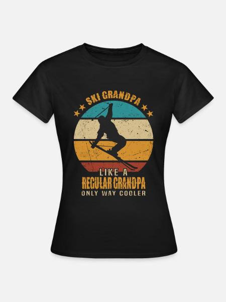 Skier Grandfather Skiing Grandpa Ski Grandpa - Women's T-Shirt - black
