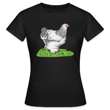 Brahma ChickenS I Chicken Poultry Motif pour - T-shirt Femme - noir - Devant - AI Model Female 172 dark (172cm)