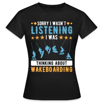Wakeboard Wakeboarding Wakeboarder - Women's T-Shirt - black - Front - AI Model Female 172 dark (172cm)