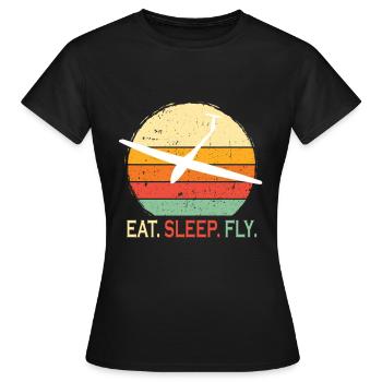 Segelflieger und Segelfliegen - Frauen T-Shirt - Schwarz - Vorne - AI Model Female 172 dark (172cm)