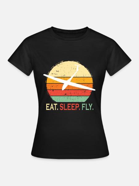 Segelflieger und Segelfliegen - Dame-T-shirt - sort
