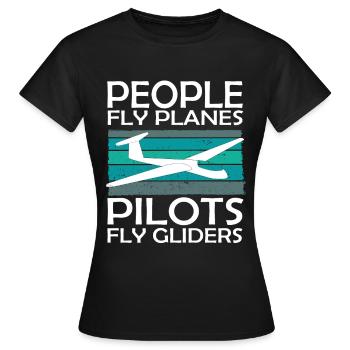 Segelflieger und Segelfliegen - Frauen T-Shirt - Schwarz - Vorne - AI Model Female 172 dark (172cm)