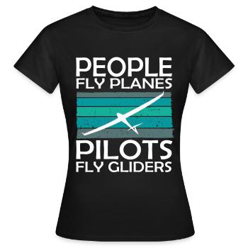Segelflieger und Segelfliegen - Frauen T-Shirt - Schwarz - Vorne - AI Model Female 172 dark (172cm)