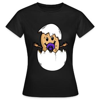 Erdnuss Baby Elternzeit Eltern Schwanger Geburt Ei - Frauen T-Shirt - Schwarz - Vorne - AI Model Female 172 dark (172cm)