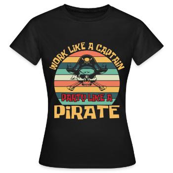 Pirate Pirate Pirate Bateau Pirate Cadeau - T-shirt Femme - noir - Devant - AI Model Female 172 dark (172cm)