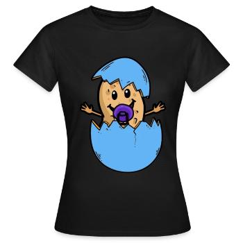 Peanut eggshell birth baby hatch egg - Women's T-Shirt - black - Front - AI Model Female 172 dark (172cm)