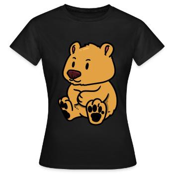 Bär Stofftier kuscheln Kinder Baby Teddybär - Frauen T-Shirt - Schwarz - Vorne - AI Model Female 172 dark (172cm)