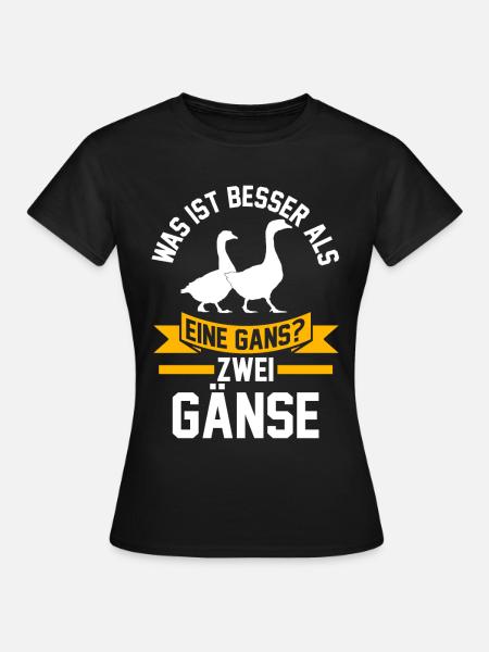 Bauer Landwirt Gänse Gans - Frauen T-Shirt - Schwarz