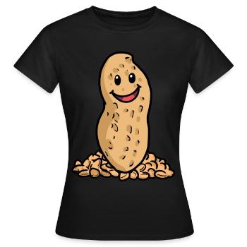 Noël Cadeau de Noël Noix d’arachide Heureux - T-shirt Femme - noir - Devant - AI Model Female 172 dark (172cm)