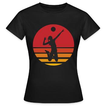 Volleyball Volleyballer Beach Volleyball Spieler - Frauen T-Shirt - Schwarz - Vorne - AI Model Female 172 dark (172cm)