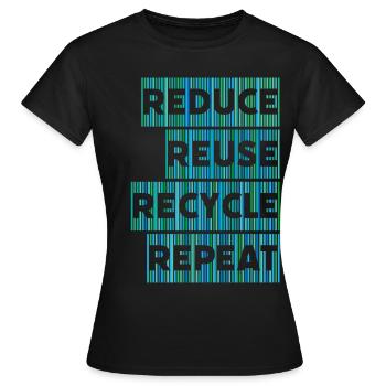 Recycling Environment Climate Protection Nature - Women's T-Shirt - black - Front - AI Model Female 172 dark (172cm)