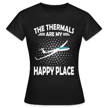 Les Thermes sont mon endroit heureux - T-shirt Femme - noir - Devant - AI Model Female 172 dark (172cm)