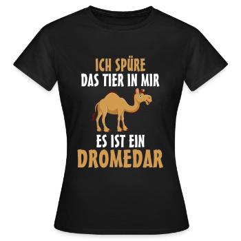 Dromedar - Frauen T-Shirt - Schwarz - Vorne - AI Model Female 172 dark (172cm)