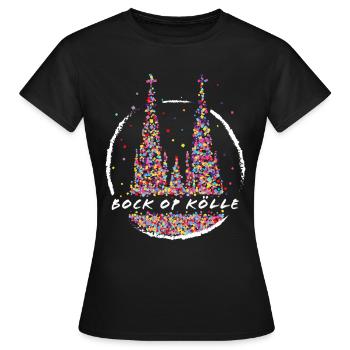 Kölner Dom Karneval Köln Kölle Fasnacht - Frauen T-Shirt - Schwarz - Vorne - AI Model Female 172 dark (172cm)