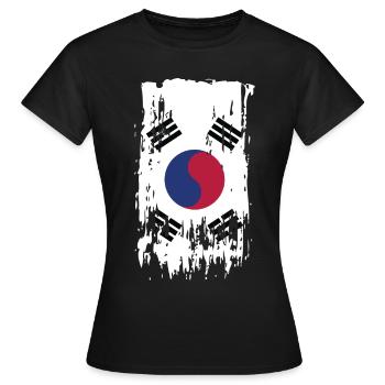 South Korea South Korea South Korea - Frauen T-Shirt - Schwarz - Vorne - AI Model Female 172 dark (172cm)