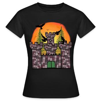 Mittelalter Ritter Festung Schloss Märchen Kinder - Frauen T-Shirt - Schwarz - Vorne - AI Model Female 172 dark (172cm)