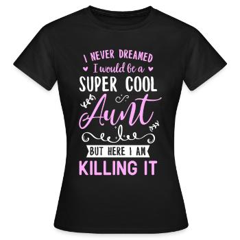 Aunt - Women's T-Shirt - black - Front - AI Model Female 172 dark (172cm)