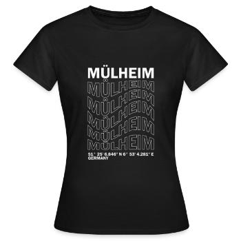 Mülheim an der Ruhr Koordinaten - Frauen T-Shirt - Schwarz - Vorne - AI Model Female 172 dark (172cm)