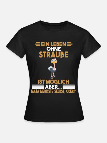 Zootier Strauß - Frauen T-Shirt - Schwarz