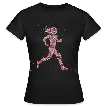 Joggen Läuferin Marathon - Frauen T-Shirt - Schwarz - Vorne - AI Model Female 172 dark (172cm)
