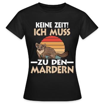 Marder - Frauen T-Shirt - Schwarz - Vorne - AI Model Female 172 dark (172cm)