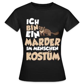 Marder Menschen Kostüm - Frauen T-Shirt - Schwarz - Vorne - AI Model Female 172 dark (172cm)