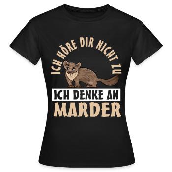 Marder - Frauen T-Shirt - Schwarz - Vorne - AI Model Female 172 dark (172cm)