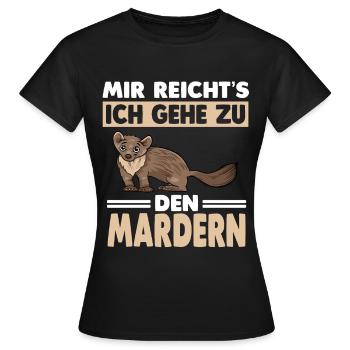 Marder - Frauen T-Shirt - Schwarz - Vorne - AI Model Female 172 dark (172cm)