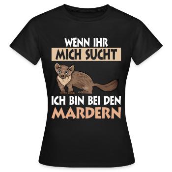 Marder - Frauen T-Shirt - Schwarz - Vorne - AI Model Female 172 dark (172cm)