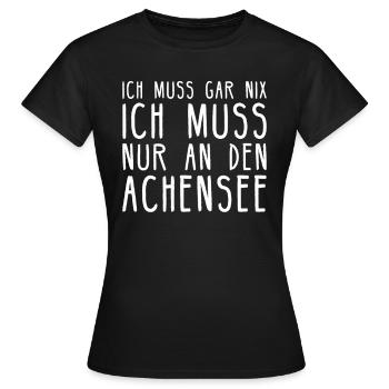 Achsensee I Tirol Jenbach Österreich Motiv für - Frauen T-Shirt - Schwarz - Vorne - AI Model Female 172 dark (172cm)