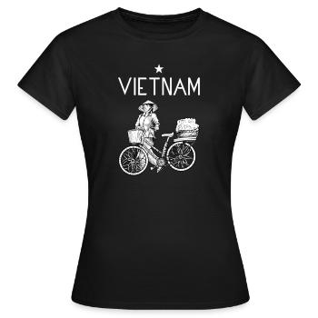 Vietnam I Hanoi Roller Pho Bo Reise Motiv für - Frauen T-Shirt - Schwarz - Vorne - AI Model Female 172 dark (172cm)