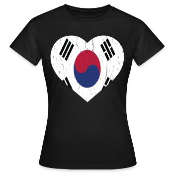 SOUTH KOREA - Frauen T-Shirt - Schwarz - Vorne - AI Model Female 172 dark (172cm)