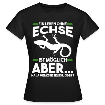 Terrarium Echse Echsen - Frauen T-Shirt - Schwarz - Vorne - AI Model Female 172 dark (172cm)